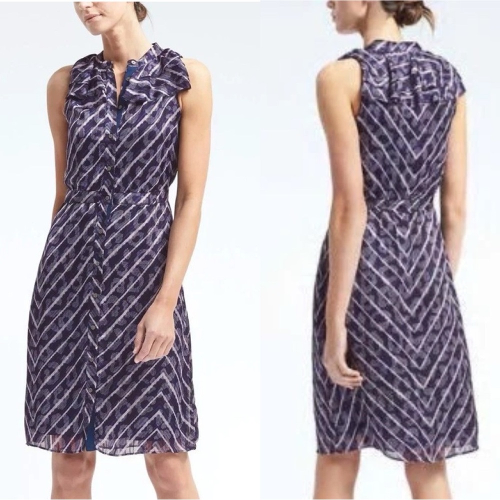 BANANA REPUBLIC Ruffle Neck Shirtdess